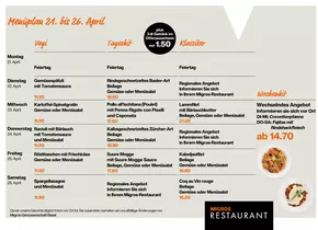 Migros Restaurant Katalog | Migros Restaurant Menüplan | 2025-04-21T00:00:00.000Z - 2025-04-26T00:00:00.000Z