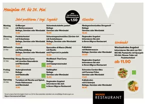Migros Restaurant Katalog | Migros Restaurant Menüplan | 2025-05-19T00:00:00.000Z - 2025-05-24T00:00:00.000Z