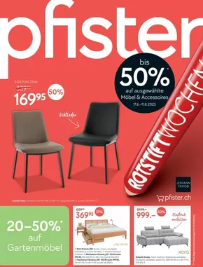 Pfister Katalog in Zürich | Üsi beste Deals für Sie | 2025-07-17T00:00:00.000Z - 2025-08-11T00:00:00.000Z